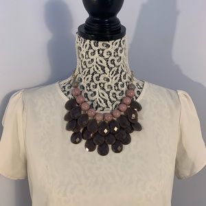 Short multi layered beaded necklace